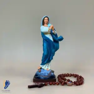 Statue Notre Dame de l'Immaculée Conception, couleur bleu marine