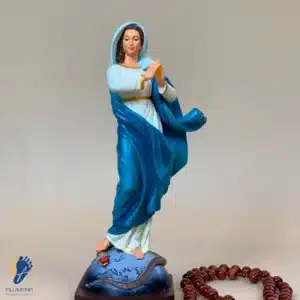 Statue Notre Dame de l'Immaculée Conception, couleur bleu marine